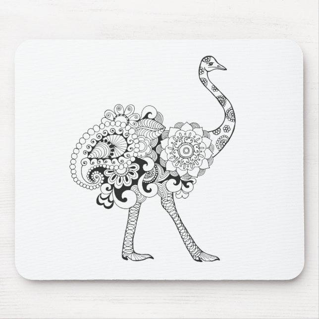 Inspired Ostrich Mouse Pad (Front)