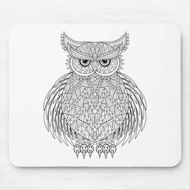 Inspired Owl Bird Totem Mouse Pad (Front)