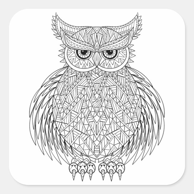 Inspired Owl Bird Totem Square Sticker (Front)