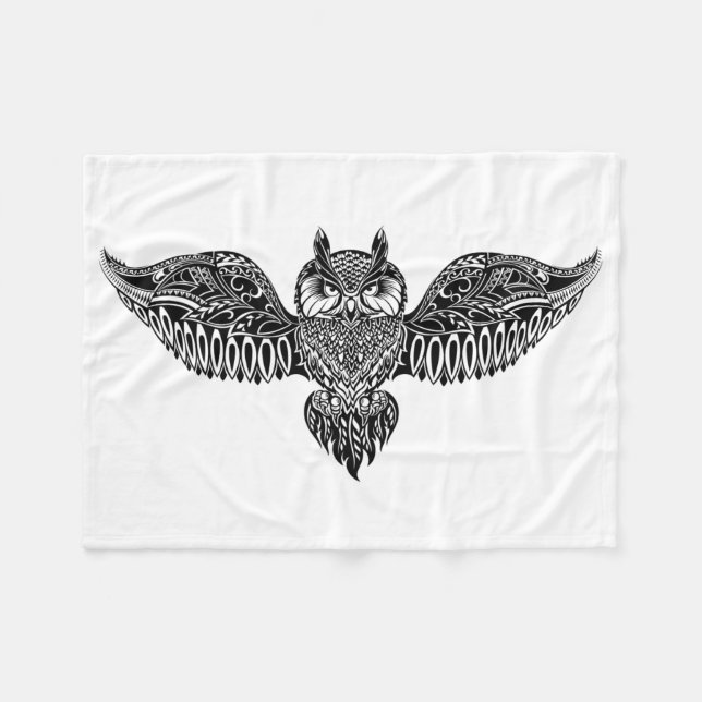 Inspired Owl Fleece Blanket (Front (Horizontal))