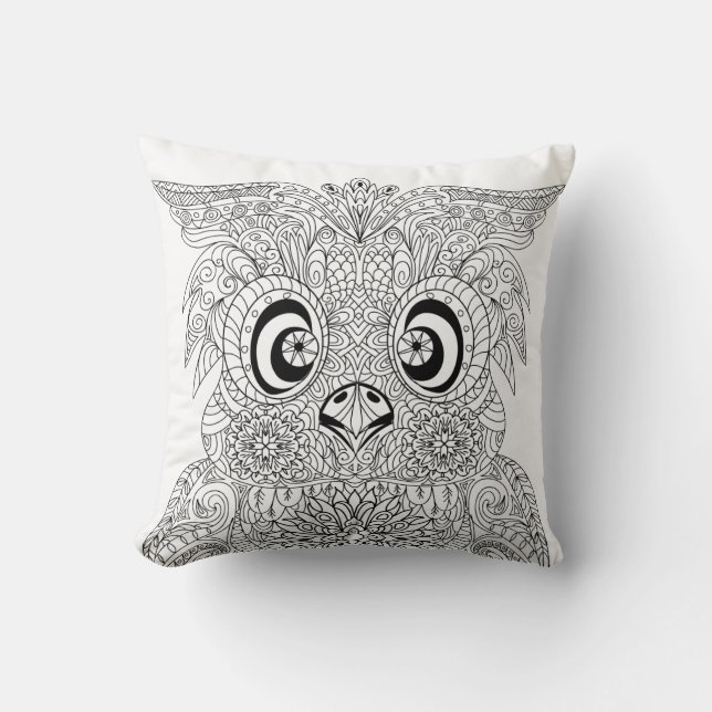 Inspired Owl Portrait Cushion (Front)
