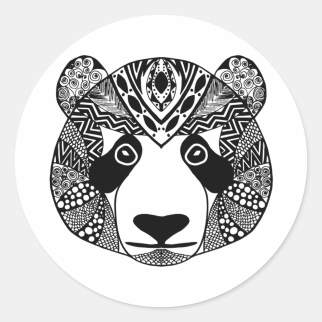 Inspired Panda Classic Round Sticker (Front)