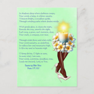 Inspired  Psalm 119:105 Poem Candle Lady Postcard