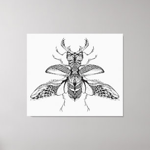 Inspired Psychedelic Stag-Beetle 6 Canvas Print