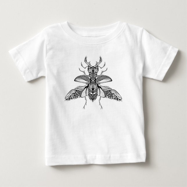 Inspired Psychedelic Stag-Beetle Baby T-Shirt (Front)