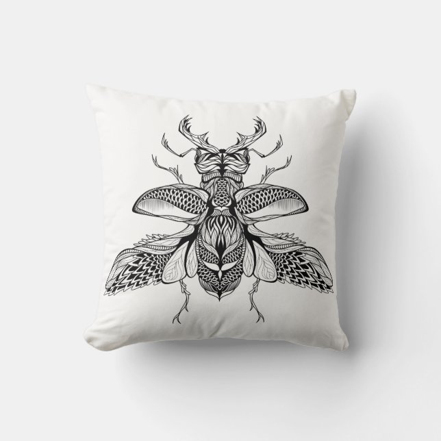 Inspired Psychedelic Stag-Beetle Cushion (Front)