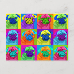 inspired Pug Postcard