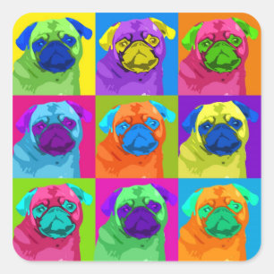 inspired Pug Square Sticker