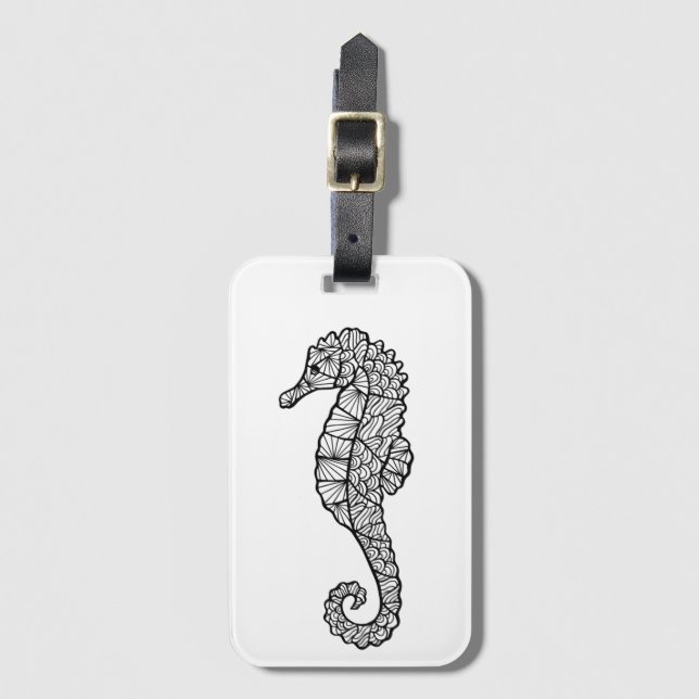 Inspired Sea Horse Luggage Tag (Front Vertical)