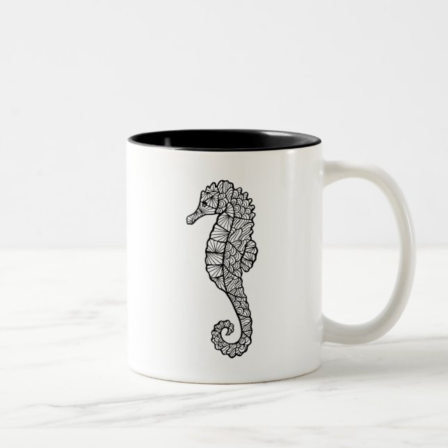 Inspired Sea Horse Two-Tone Coffee Mug (Right)
