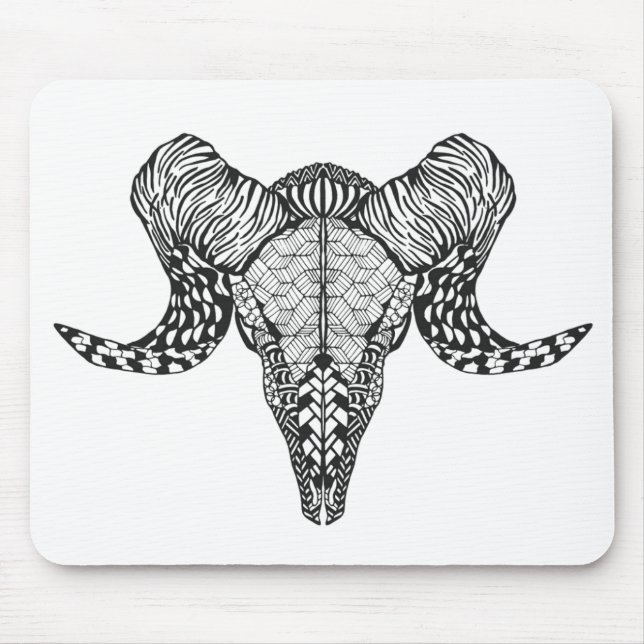 Inspired Sheep Skull Mouse Pad (Front)