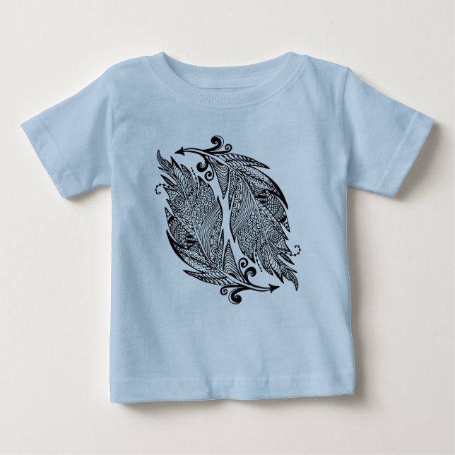 Inspired Sketch Of Feathers Baby T-Shirt (Front)