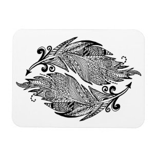 Inspired Sketch Of Feathers Magnet