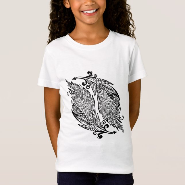 Inspired Sketch Of Feathers T-Shirt (Front)