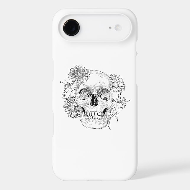 Inspired Skull And Flowers Case-Mate iPhone Case (Back)