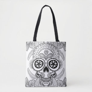 Inspired Skull In Flowers 2 Tote Bag