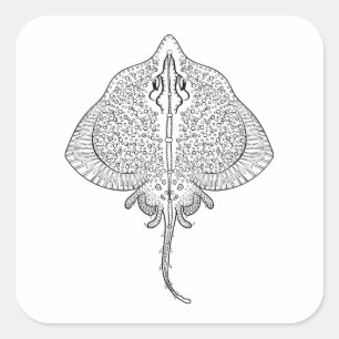 Inspired Stingray Totem Square Sticker