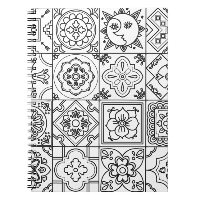 Inspired Talavera Pattern Spiral Notebook (Front)