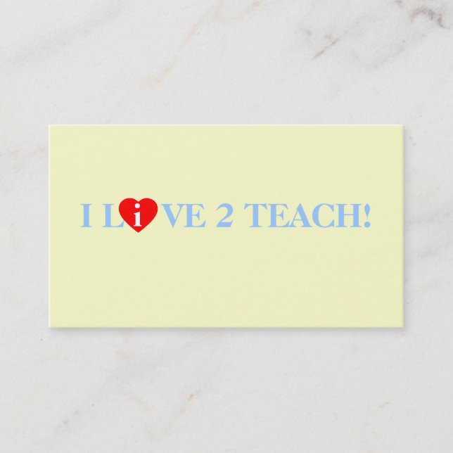 Inspired Teacher Teaching Motto Tutor Business Card (Front)