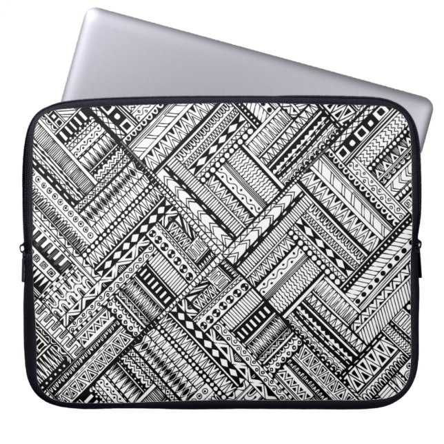 Inspired Tribal Art Pattern Laptop Sleeve (Front)
