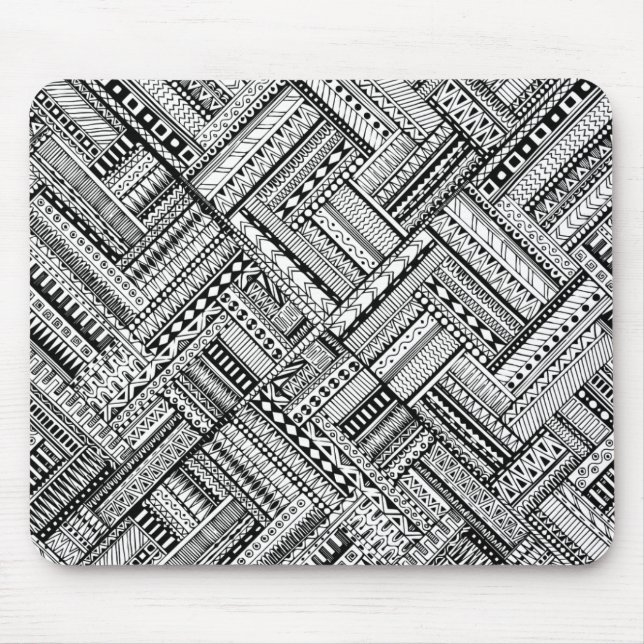 Inspired Tribal Art Pattern Mouse Pad (Front)