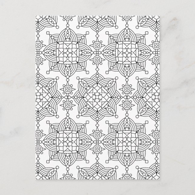 Inspired Tribal Artsy Pattern Postcard (Front)