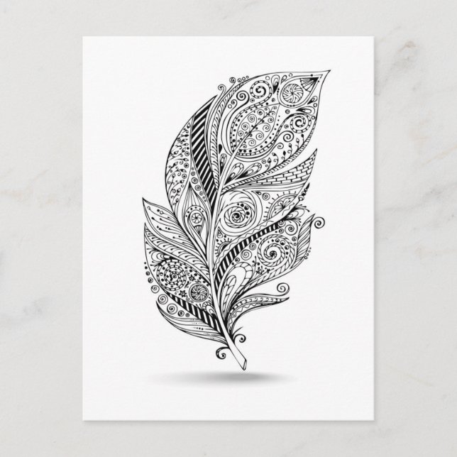 Inspired Tribal Feather Postcard (Front)