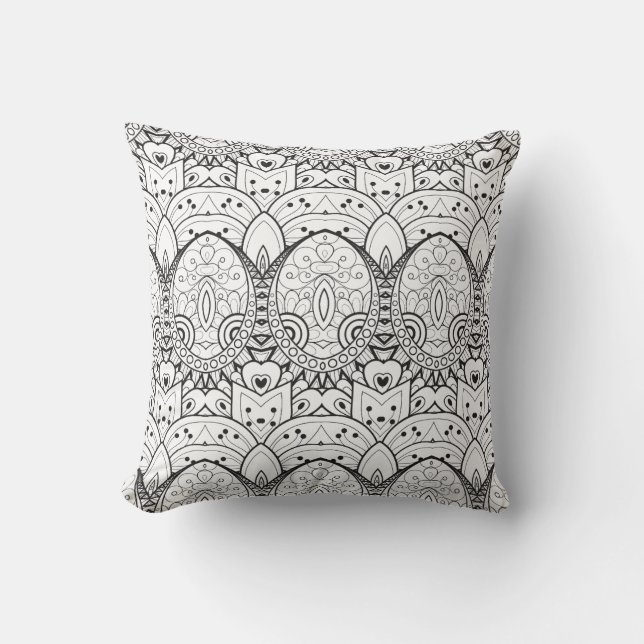 Inspired Tribal Illustration Cushion (Front)