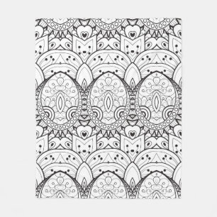 Inspired Tribal Illustration Fleece Blanket