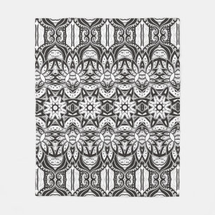 Inspired Tribal Style  Illustration Fleece Blanket