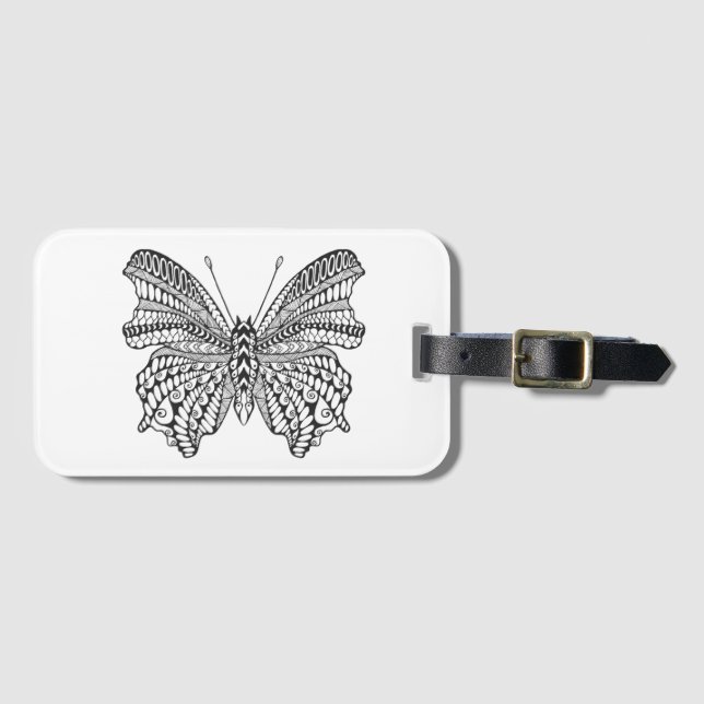 Inspired Tropical Butterfly Luggage Tag (Front Horizontal)