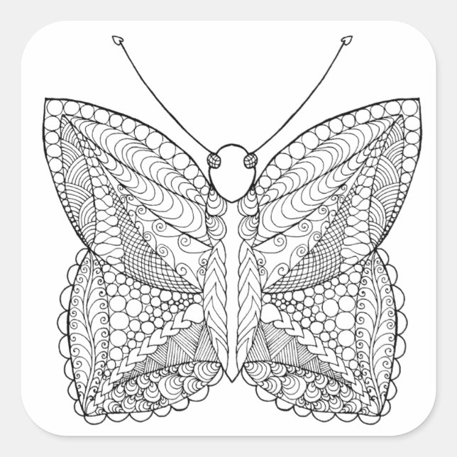 Inspired Tropical Design Butterfly Square Sticker (Front)