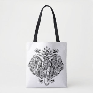Inspired Vintage Indian Elephant 2 Tote Bag
