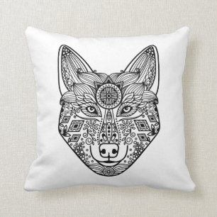Inspired Wolf Head Cushion