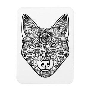 Inspired Wolf Head Magnet