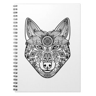Inspired Wolf Head Spiral Notebook