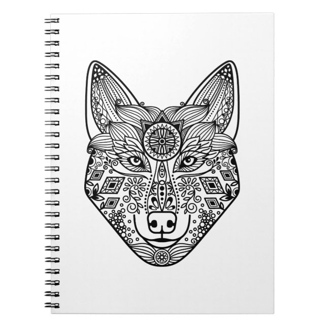 Inspired Wolf Head Spiral Notebook (Front)