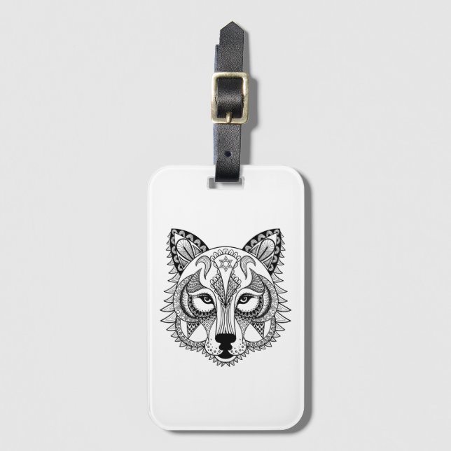 Inspired Wolf Luggage Tag (Front Vertical)