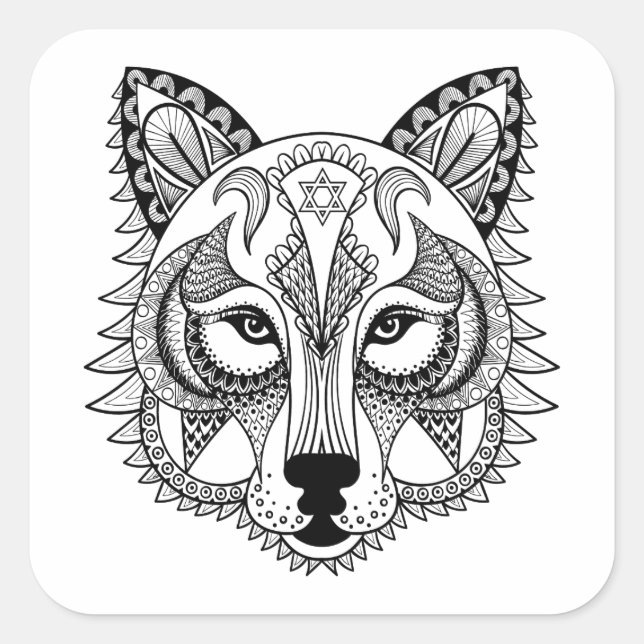 Inspired Wolf Square Sticker (Front)
