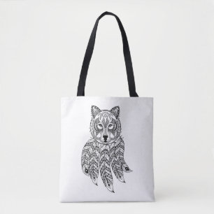 Inspired Wolf With Dreamcatcher 2 Tote Bag