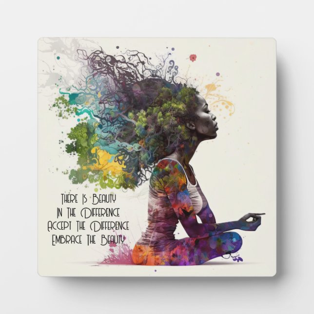 Inspired Woman Embrace Plaque with Easel (Front)