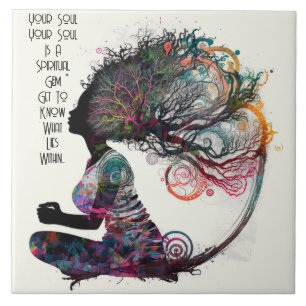 Inspired Woman Spiritual Gem Ceramic Tile