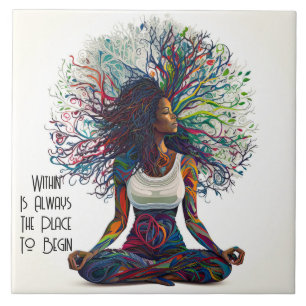 Inspired Woman Within Ceramic Tile