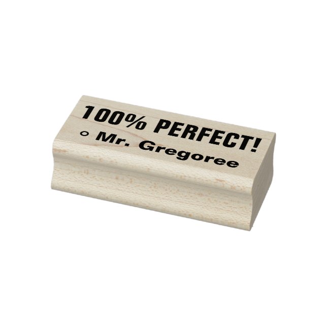Inspiring "100% PERFECT!" Grading Rubber Stamp (Stamp)