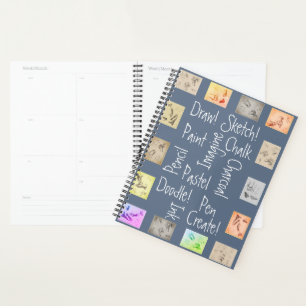 Inspiring Art Words Antique Drawings Full-sized Planner