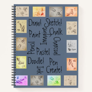 Inspiring Art Words Antique Drawings Notebook