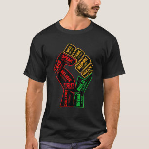 Inspiring Black Leaders Fist Hand Black History Mo T-Shirt