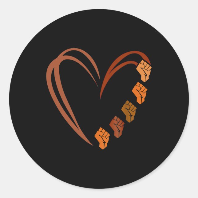 Inspiring Black Leaders Power Fist Hand Black Hist Classic Round Sticker (Front)