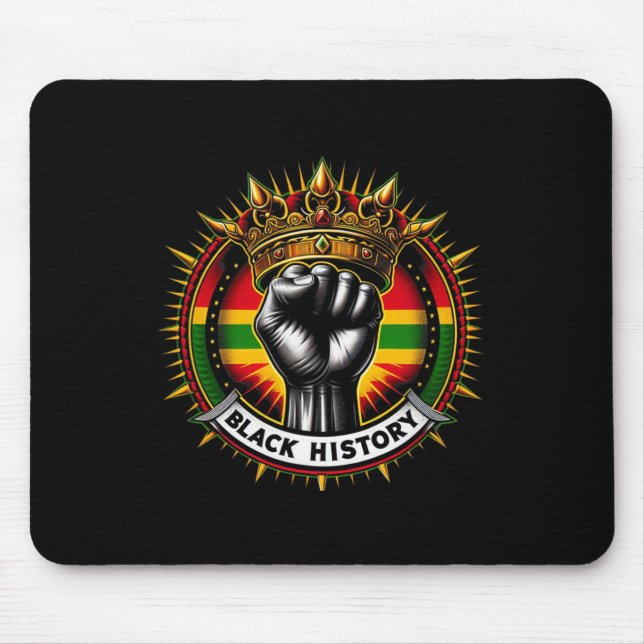 Inspiring Black Leaders Power Fist Hand Black Hist Mouse Pad (Front)