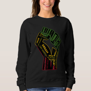 Inspiring Black Leaders Power Fist Hand Black Hist Sweatshirt